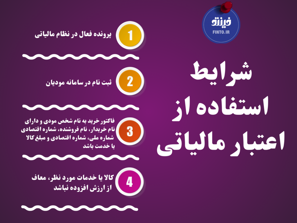 شرایط استفاده از اعتبار مالیاتی