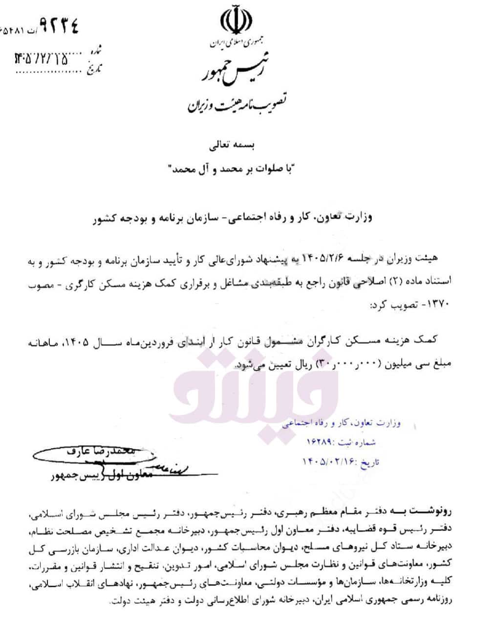 بخشنامه حق مسکن ۱۴۰۵